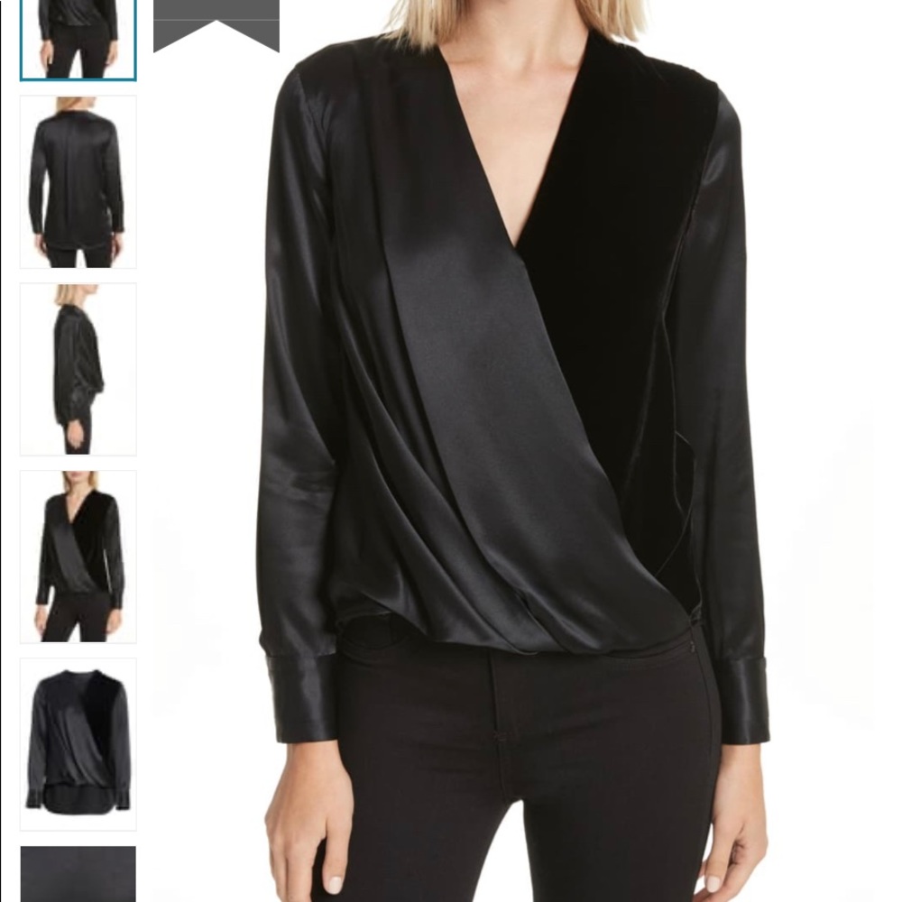 Rag and Bone silk and velvet Blouse